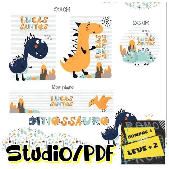 Arquivo Etiqueta Escolar Dinossauro Dino Baby Cute