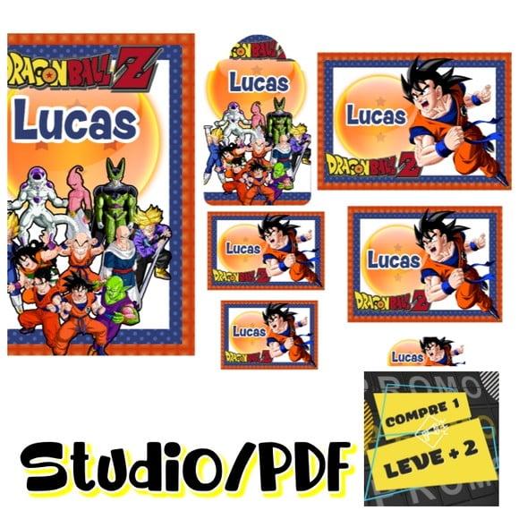 Arquivo Etiqueta Escolar Goku Dragon Ball Z