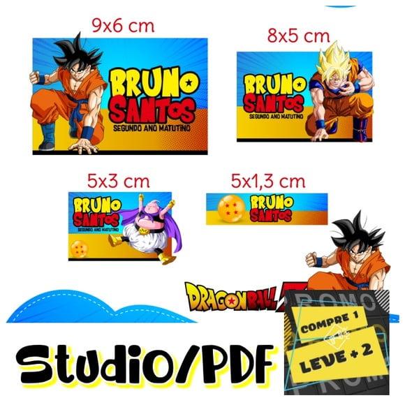 Arquivo Etiqueta Escolar Goku Dragon Ball Z