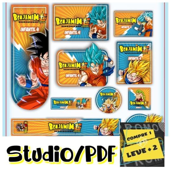 Arquivo Etiqueta Escolar Goku Dragon Ball Z