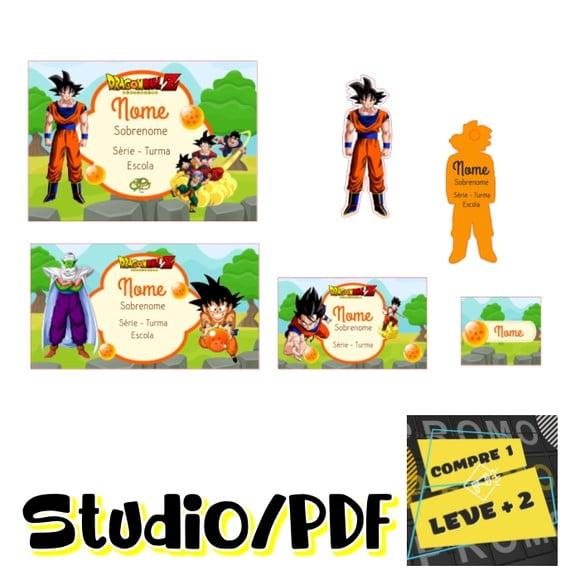 Arquivo Etiqueta Escolar Goku Dragon Ball Z