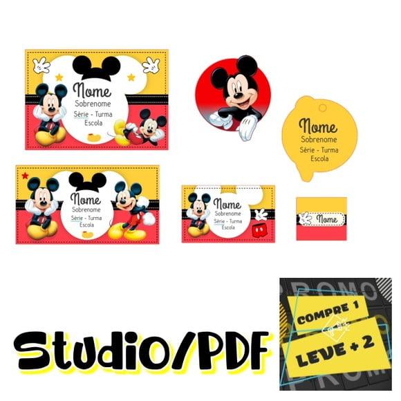 Arquivo Etiqueta Escolar Mickey