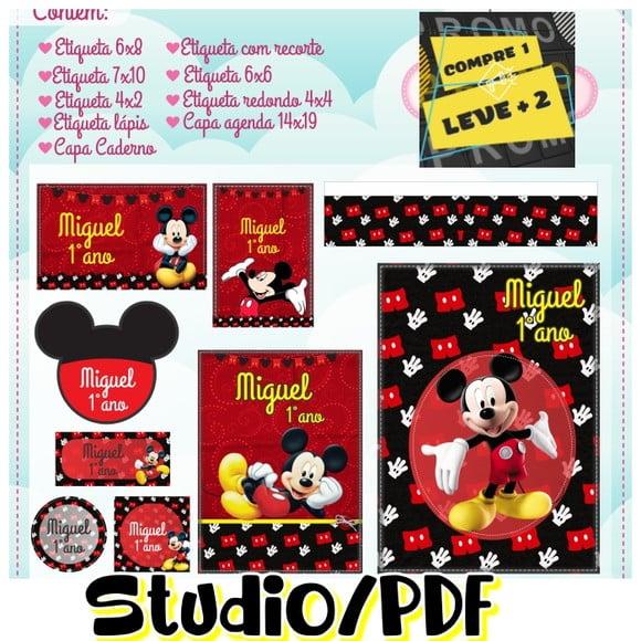Arquivo Etiqueta Escolar Mickey