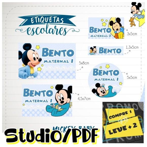 Arquivo Etiqueta Escolar Mickey Baby Cute Bebê
