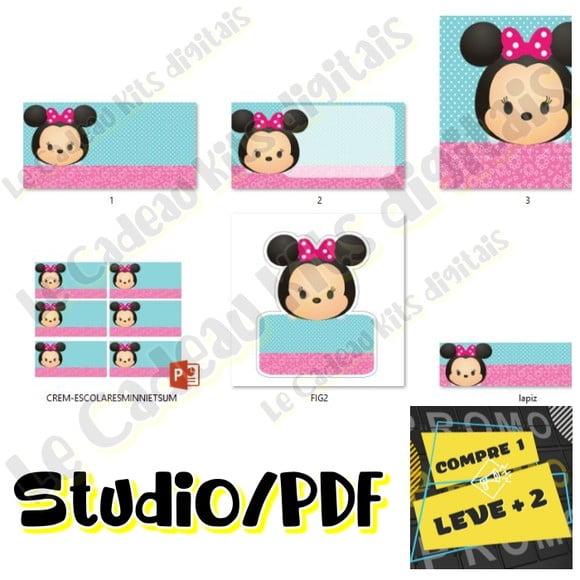Arquivo Etiqueta Escolar Minnie Rosa Cute Baby