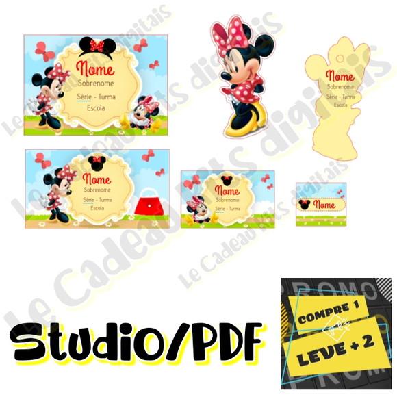 Arquivo Etiqueta Escolar Minnie Vermelha