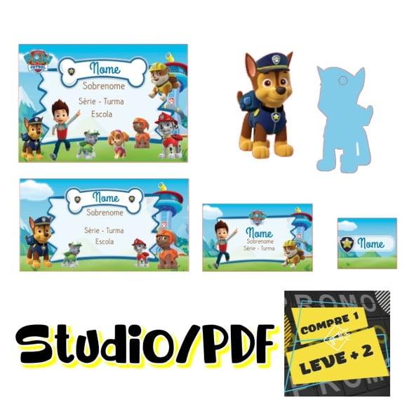 Arquivo Etiqueta Escolar Patrulha Canina