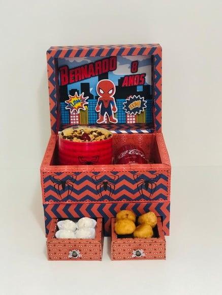 Arquivo Festa na Caixa Homem Aranha com 2 gavetas Studio/PDF