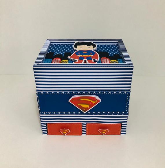 Arquivo Festa na Caixa Super Homem com 2 gavetas Studio/PDF