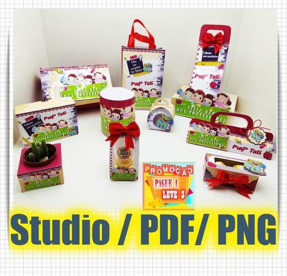 Arquivo Kit Caixas Dia dos Professores *Studio/PDF/PNG*