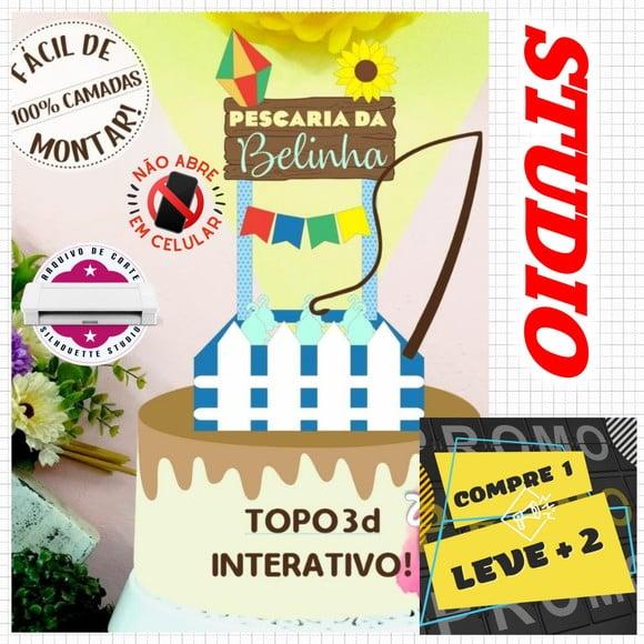 Arquivo Topo de Bolo Junino Interativo Pescaria 3d