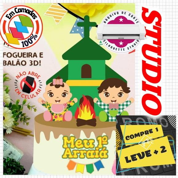 Arquivo Topo de Bolo Junino Menina e Menino Bebês Caipiras