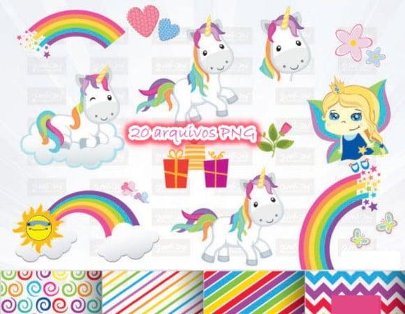 Kit Digital Unicórnio baby / Cute