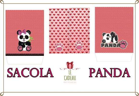 Arquivo de corte Sacola panda rosa Studio