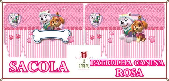 Arquivo de corte sacola Patrulha Canina Rosa Studio