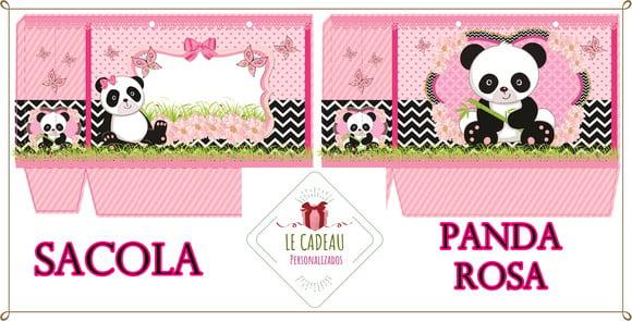 Arquivo de corte Sacola panda rosa Studio/PDF