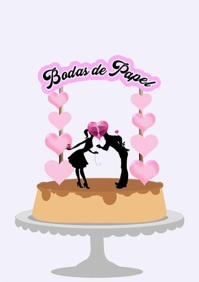 Arquivo de Corte Topo de Bolo Bodas de Papel Studio/PDF