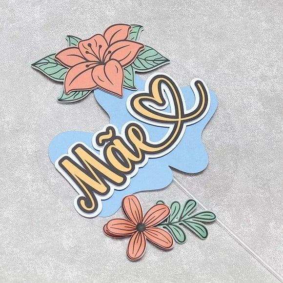 Arquivo de corte Topo de bolo Dia das Mães DXF/SVG