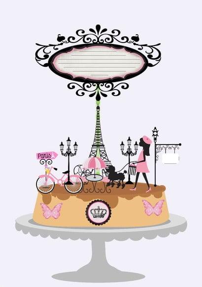 Arquivo de Corte Topo de Bolo Paris Studio/PDF