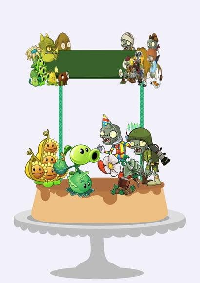 Arquivo de Corte Topo de Bolo Plants vs Zombie Studio/PDF