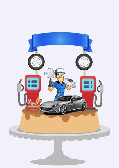Arquivo de Corte Topo de Bolo Posto de Gasolina Studio/PDF