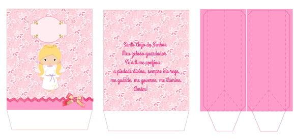 Arquivo Digital de corte - Sacola Anjo rosa - Batizado