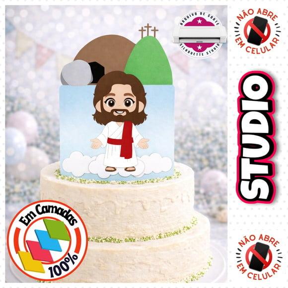 Arquivo Topo de Bolo Páscoa Cristã Jesus Cristo