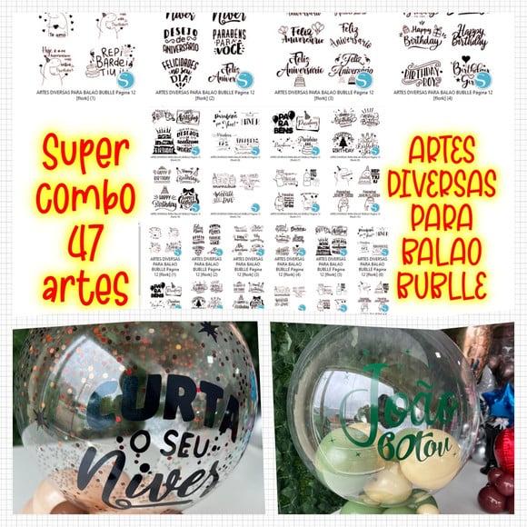 Kit 47 Artes para Balão Bubble - Arquivo Digital