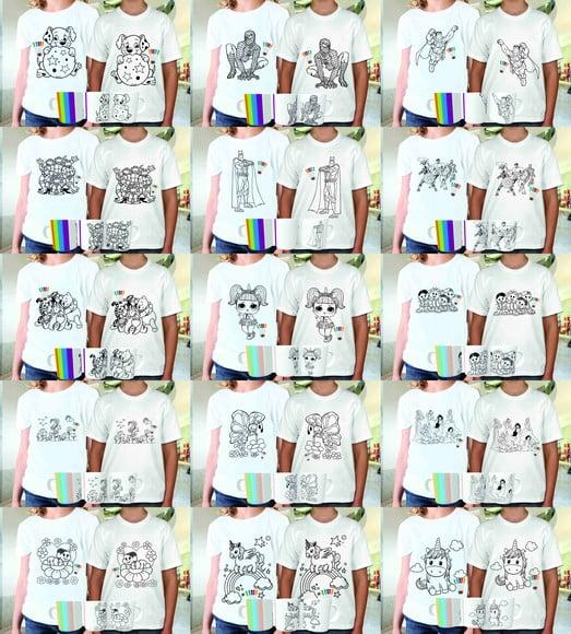 15 Artes para Canecas e Camisas Infantil para Colorir Jpg