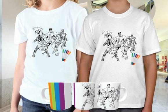 15 Artes para Canecas e Camisas Infantil para Colorir Jpg