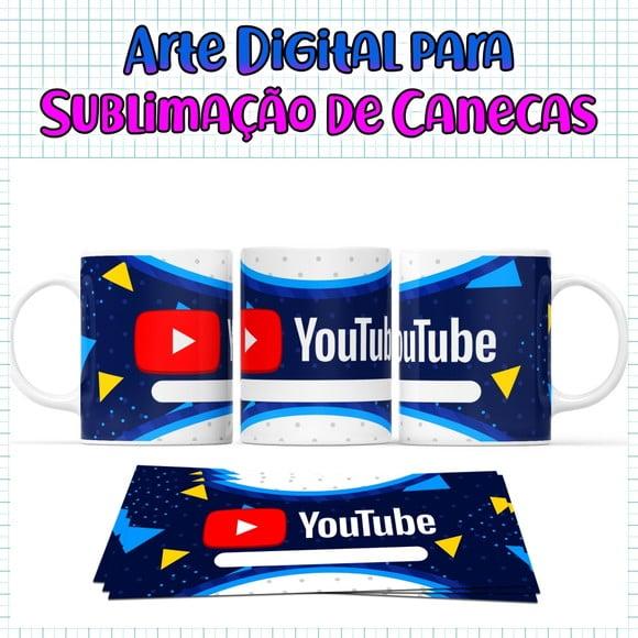 Arte Caneca Youtube - Arquivo Digital Sublimação Youtuber