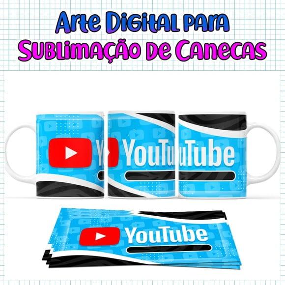 Arte Caneca Youtube - Arquivo Digital Sublimação Youtuber