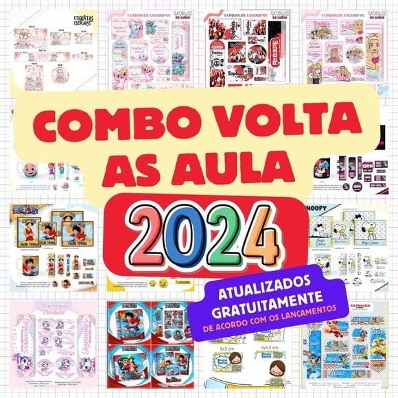 Combo Volta as Aulas 2025 Etiquetas Escolares Encadernação