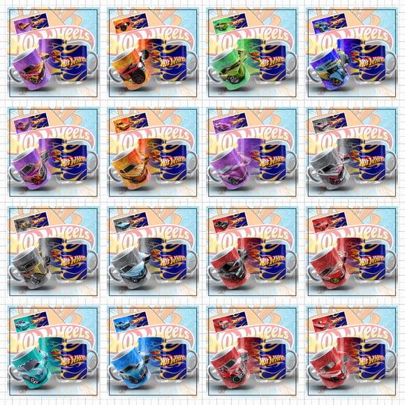 Kit 19 Artes Hot Wheels Sublimação Estampas Canecas