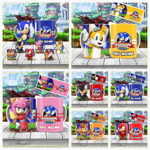 Kit 7 Artes Sonic Sublimação Estampas Canecas Editável