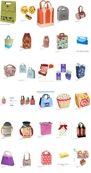 Arquivo de corte Caixa sacolas Bolsa 142 modelos em Studio