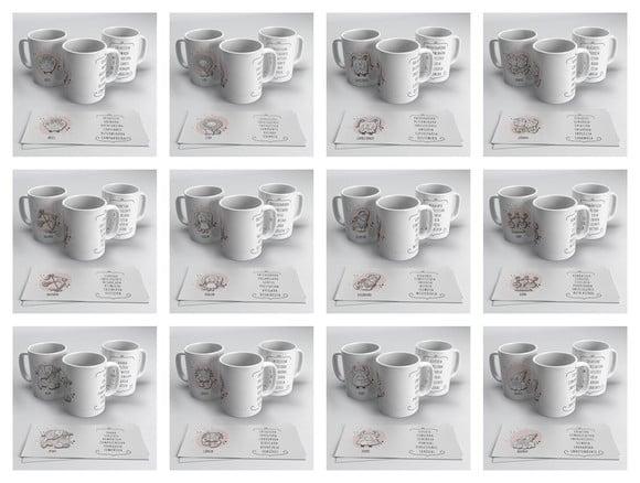 Arquivo digital kit 12 artes para canecas Signos
