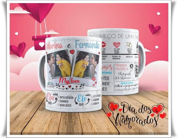 Arquivo digital kit 25 artes para canecas dia dos namorados