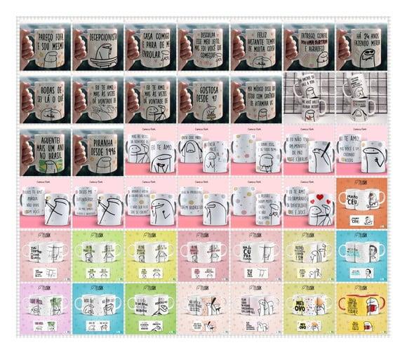 Arquivo digital kit 42 artes para canecas Flork Meme Bento