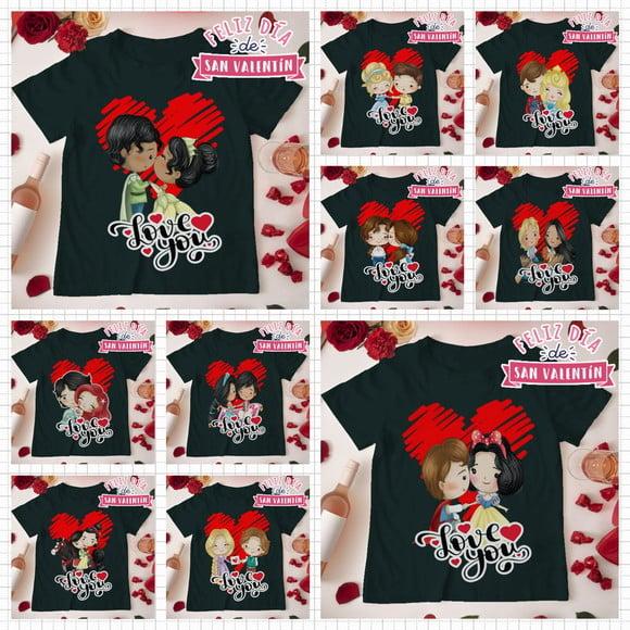 Kit 10 Artes para Camisas Namorados Love You Princesas *png*