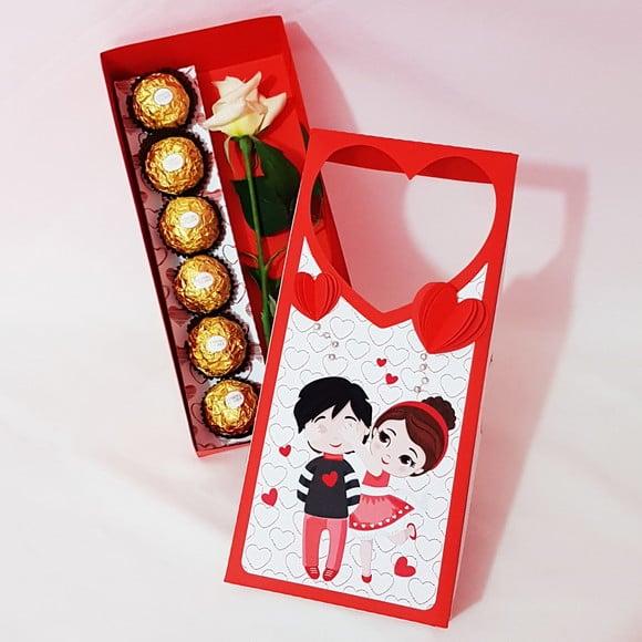 Arquivo caixa 6 doces e rosa - Dia dos namorados *Studio/PDF