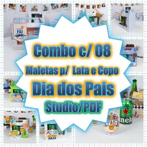 Arquivo Combo Caixa Maleta para Lata e Copo - Dia dos Pais