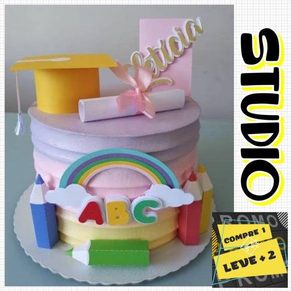 Arquivo Corte Topo de Bolo Abc Formatura