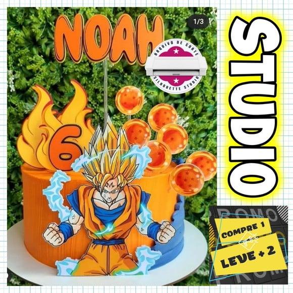 Arquivo Corte Topo de Bolo Dragon Ball Goku Super Sayajin
