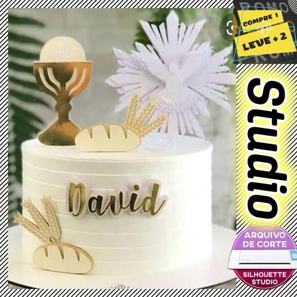 Arquivo Corte Topo de Bolo Divino - Primeira Comunhão