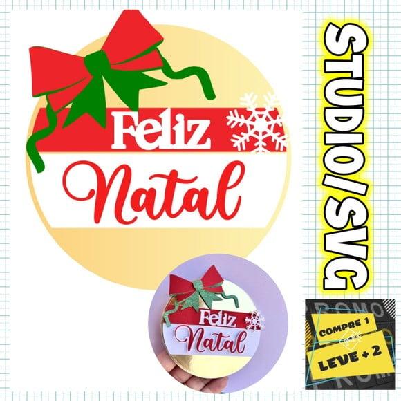 Arquivo Corte Topo de Bolo Natal Feliz Natal Circular