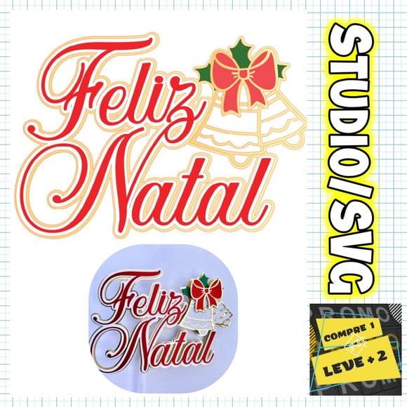 Arquivo Corte Topo de Bolo Natal Feliz Natal com Sino Vazado