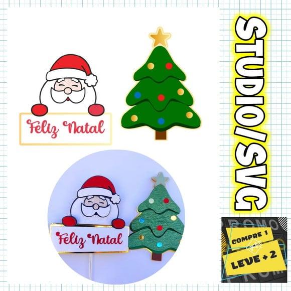 Arquivo Corte Topo de Bolo Natal Feliz Natal Papai Noel