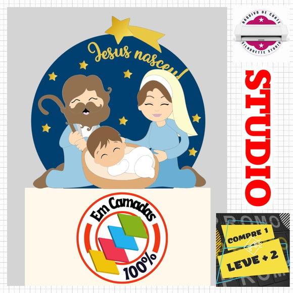 Arquivo Corte Topo de Bolo Natalino Natal Religioso Presépio