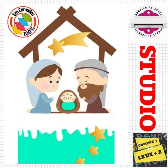 Arquivo Corte Topo de Bolo Natalino Religioso Presépio